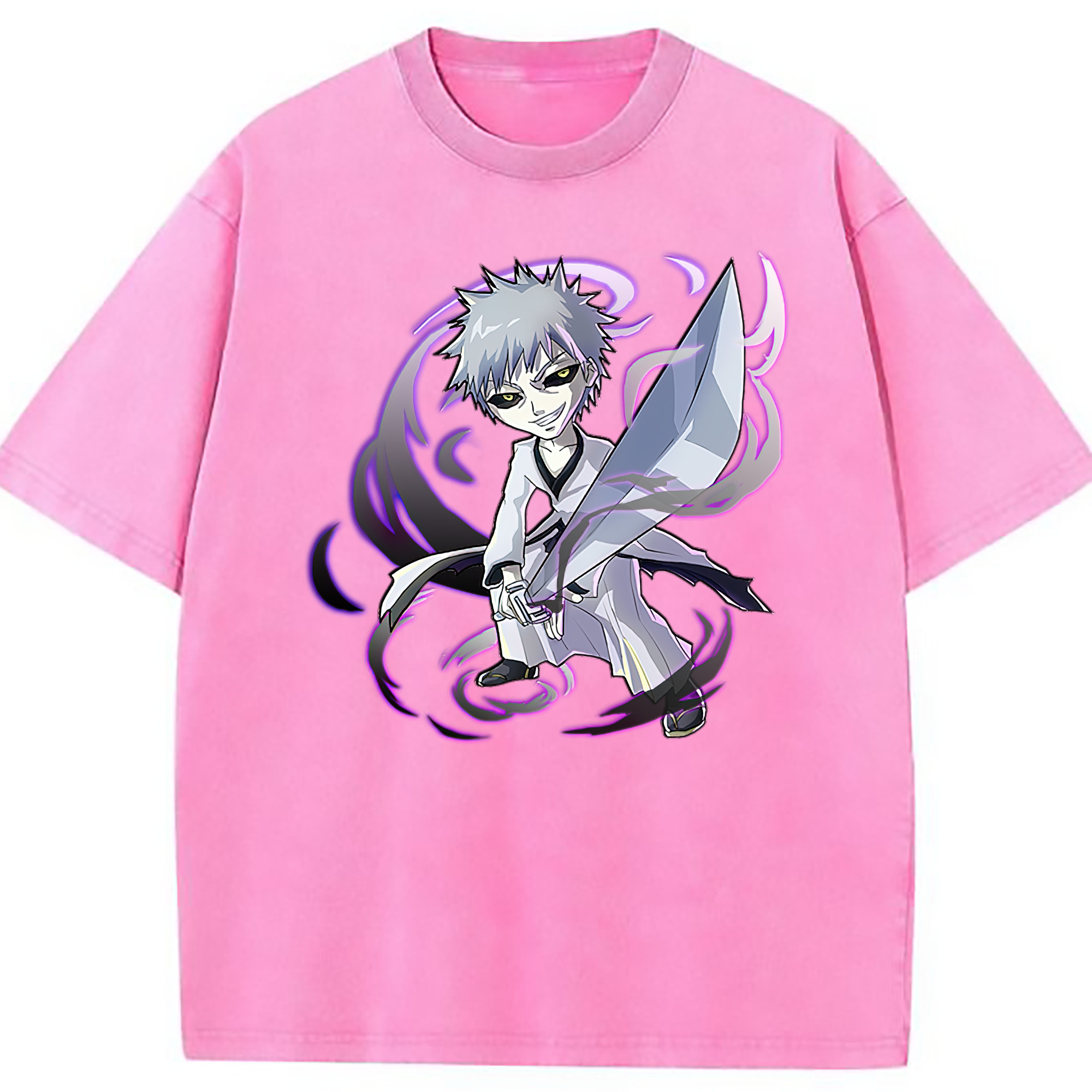 （画像用） ブリーチ 黒崎一護（くろさき いちご）BLEACH Kurosaki Ichigo 綿100% ヴィンテージ風 半袖Tシャツ（フロントプリント）